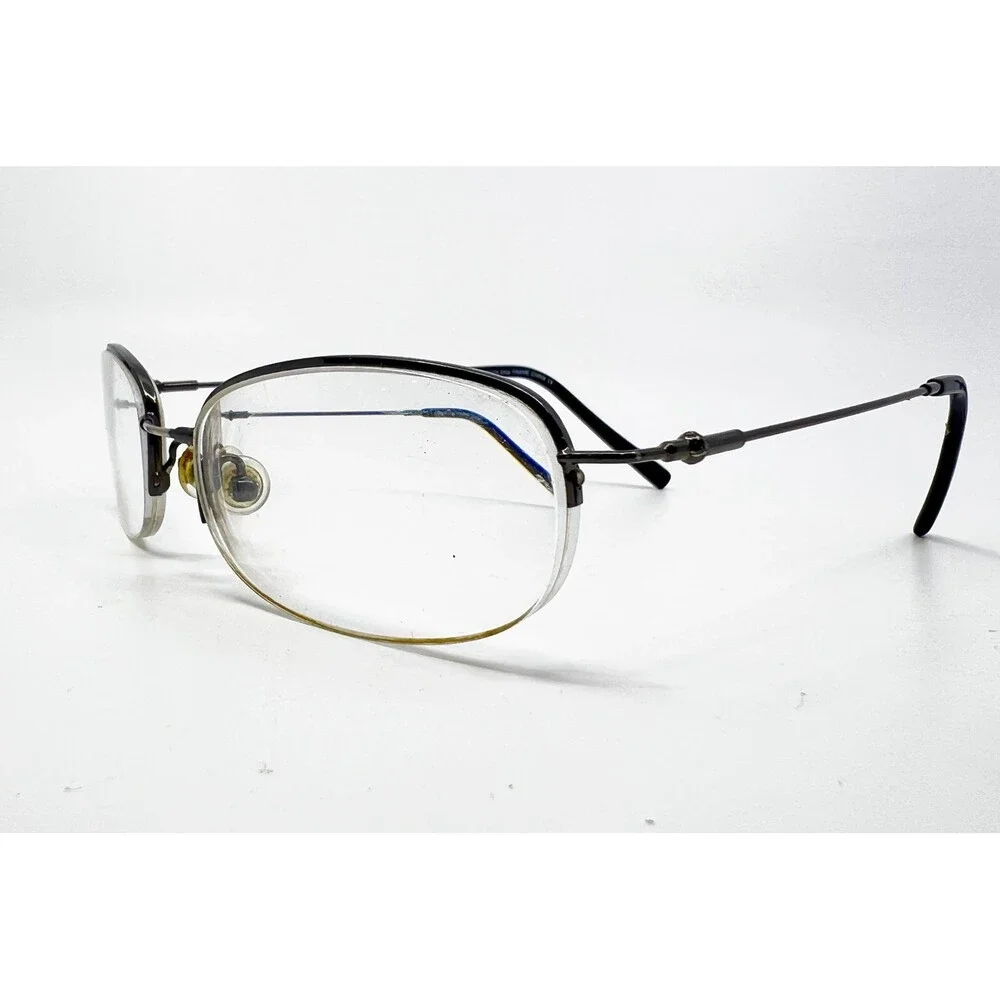 iTECH Chip Eyeglass Frames Mens Gunmetal Oval Half Rim 51-20-140 51mm